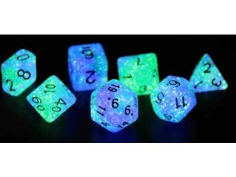 Sirius Dice Sirius Dice Glow-in-the-dark Peacock Glowworm 7-die Set