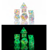 Sirius Dice Sirius Dice Glow-in-the-dark Lucky Charm Glowworm 7-die Set