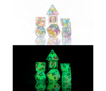 Sirius Dice Glow-in-the-dark Lucky Charm Glowworm 7-die Set