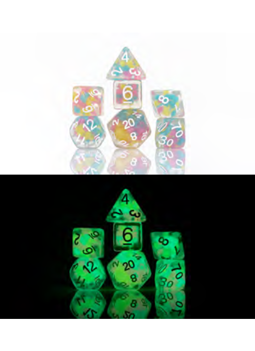 Sirius Dice Glow-in-the-dark Lucky Charm Glowworm 7-die Set