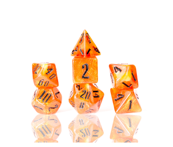 Sirius Dice Nebula Fire Orange With Red 7-die Set