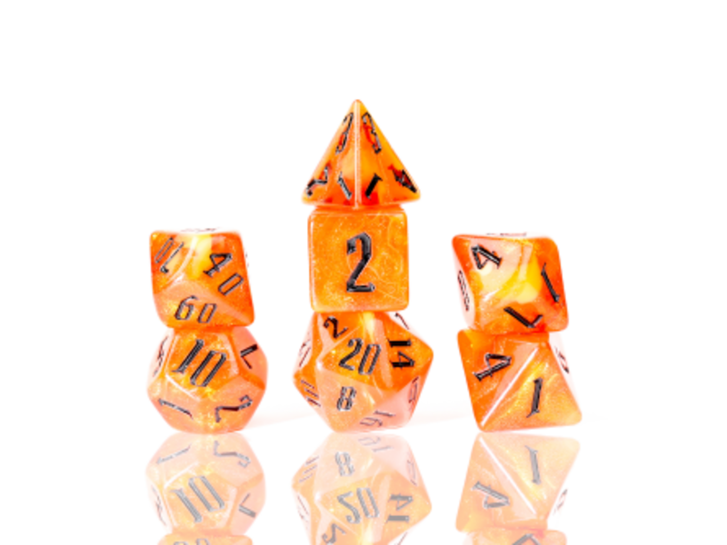 Sirius Dice Sirius Dice Nebula Fire Orange With Red 7-die Set