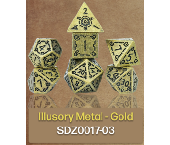 Sirius Dice Illusory Metal Gold 7-die Set