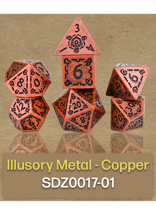 Sirius Dice Illusory Metal Copper 7-die Set