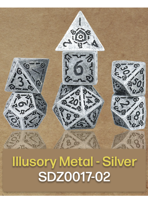 Sirius Dice Illusory Metal Silver 7-die Set