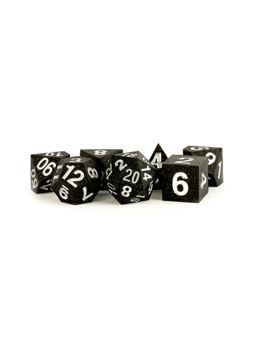 Silicone 7 Dice Set Rubber Gold Scatter 16mm