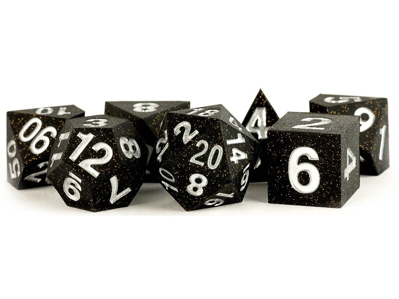 Silicone 7 Dice Set Rubber Gold Scatter 16mm