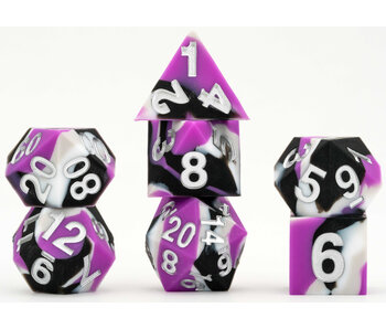 Silicone 7 Dice Set Sharp Edge Pride Asexual