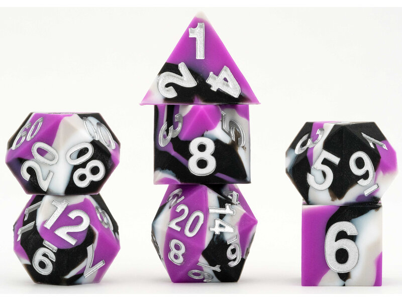 Sirius Dice Silicone 7 Dice Set Sharp Edge Pride Asexual