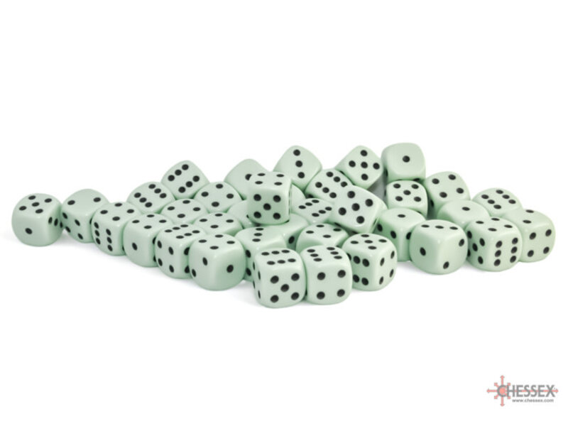 Chessex Opaque 36d6 Pastel Green/black 12mm