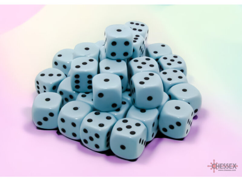 Chessex Opaque 36d6 Pastel Blue/black 12mm