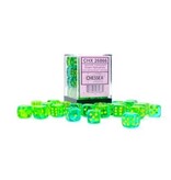Chessex Gemini 36d6 Translucent Grn- Teal/yellow 12mm
