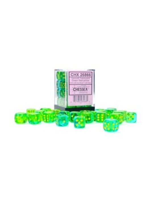Gemini 36d6 Translucent Grn- Teal/yellow 12mm