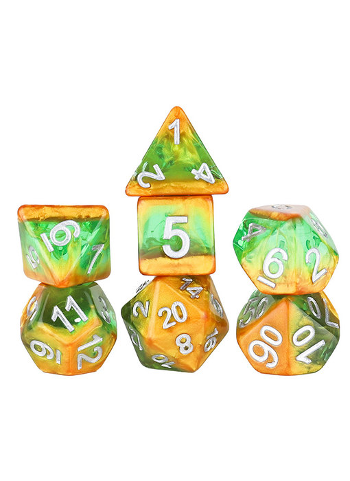 Sirius Dice Diagonal Slick Rainforest 7-die Set