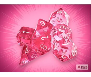 Translucent Polyhedral 7-die Set Pink/white