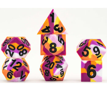 Silicone 7 Dice Set Sharp Edge Pride Lesbian