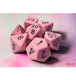 Chessex Opaque 7-die Set Polyhedral Pastel Pink/black