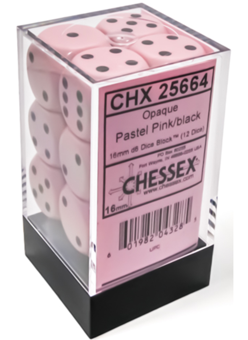 Opaque 12d6 Pastel Pink/black 16mm