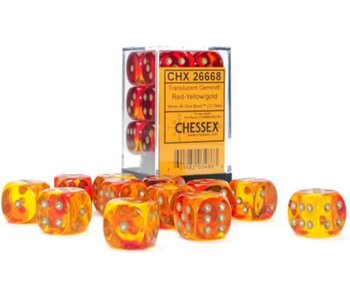 Gemini 12d6 Translucent Red- Yellow/gold 16mm