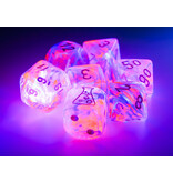 Chessex Nebula 7-die Set Black Light Special/white W/bonus