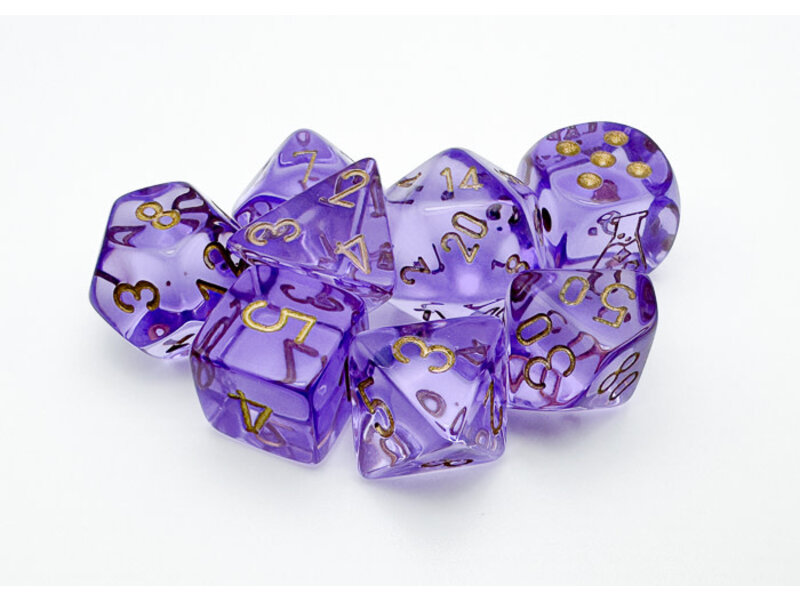 Chessex Translucent 7-die Set Lavender/gold