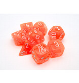 Chessex Translucent 7-die Set Neon Orange/white