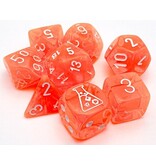 Chessex Translucent 7-die Set Neon Orange/white