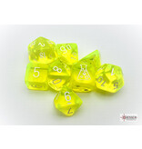 Chessex Translucent 7-die Set Neon Yellow/white