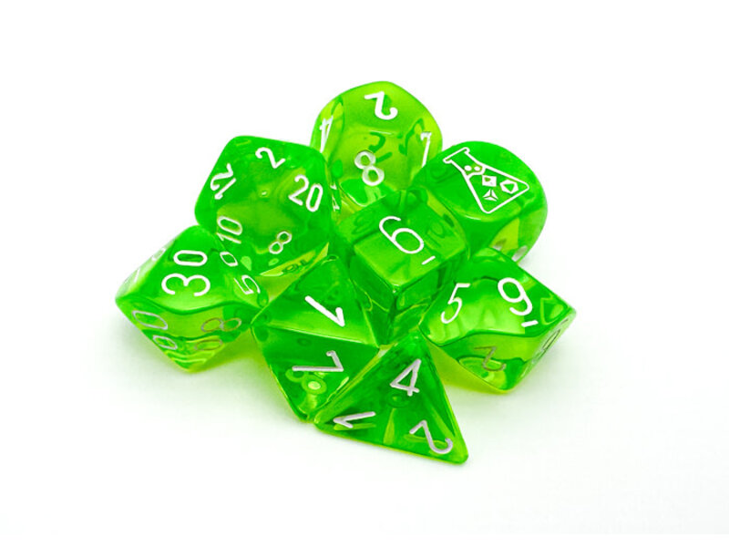 Chessex Translucent 7-die Set Rad Green/white