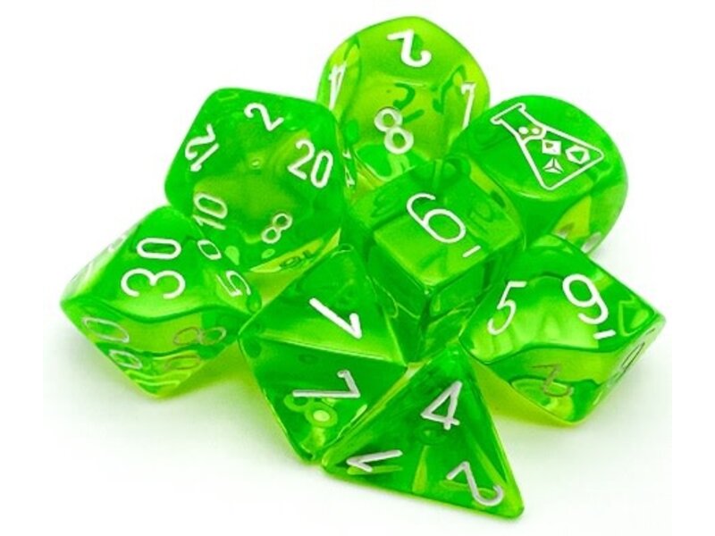 Chessex Translucent 7-die Set Rad Green/white