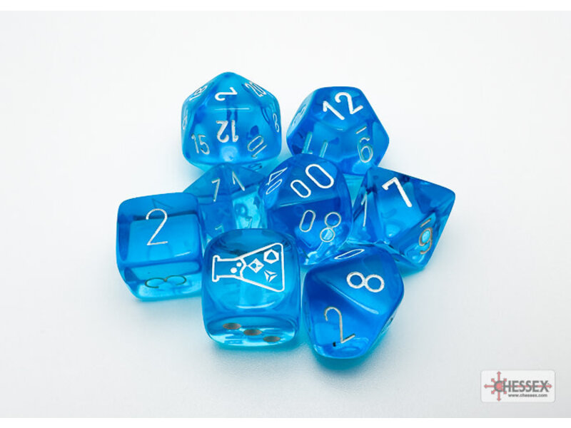 Chessex Translucent 7-die Set Tropical Blue/white