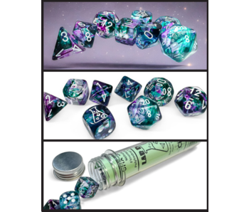 Nebula 7-die Set Polyhedral Fluorite/white