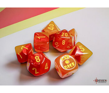 Gemini 7-die Set Polyhedral Red/yellow Luminary