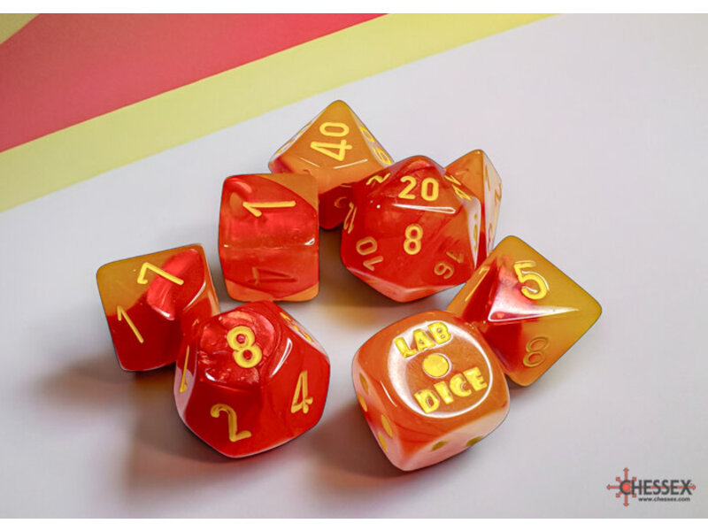 Chessex Gemini 7-die Set Polyhedral Red/yellow Luminary