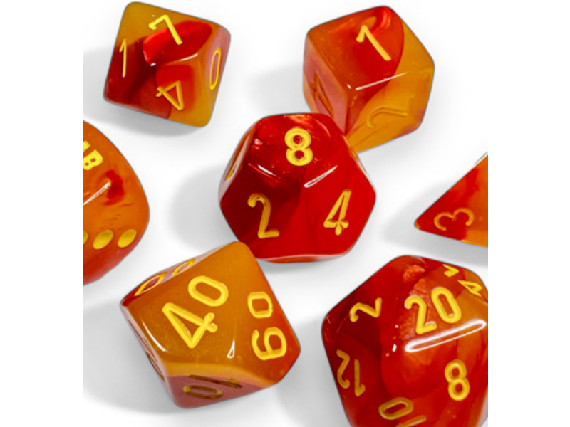 Chessex Gemini 7-die Set Polyhedral Red/yellow Luminary