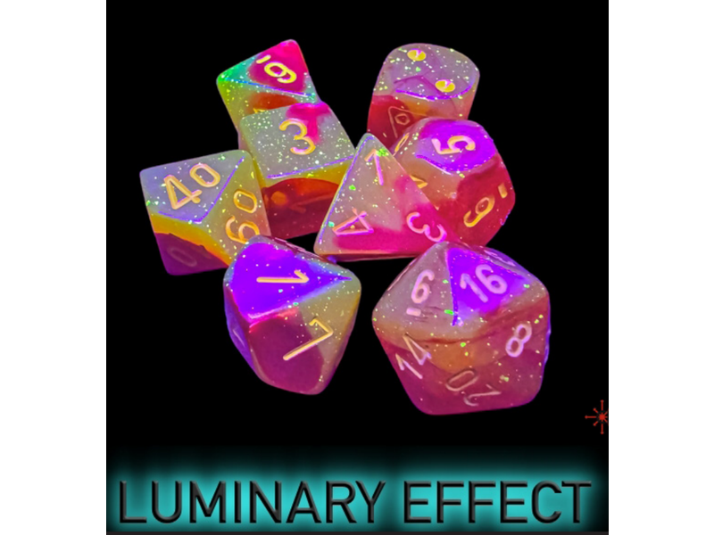 Chessex Gemini 7-die Set Polyhedral Red/yellow Luminary
