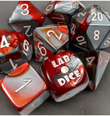Chessex Gemini 7-die Set Polyhedral Red- Steel/white