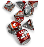 Chessex Gemini 7-die Set Polyhedral Red- Steel/white