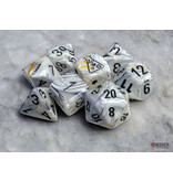 Chessex Marble 7-die Set Polyhedral Calcite/black