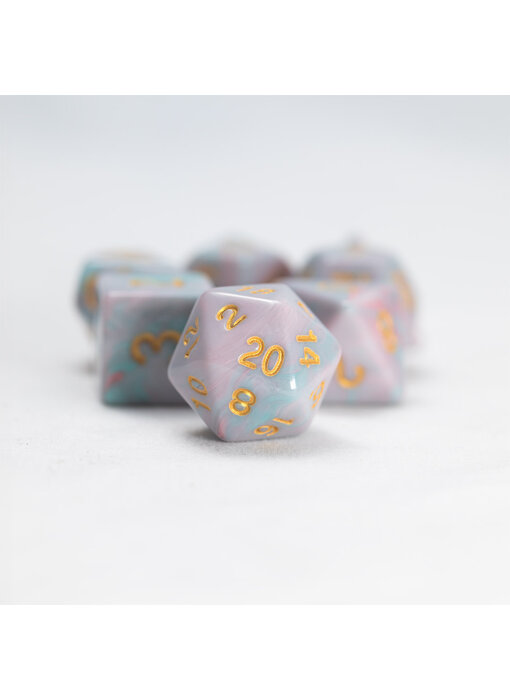 Sirius Dice Polyhedral Pink Unicorn 7-die Set