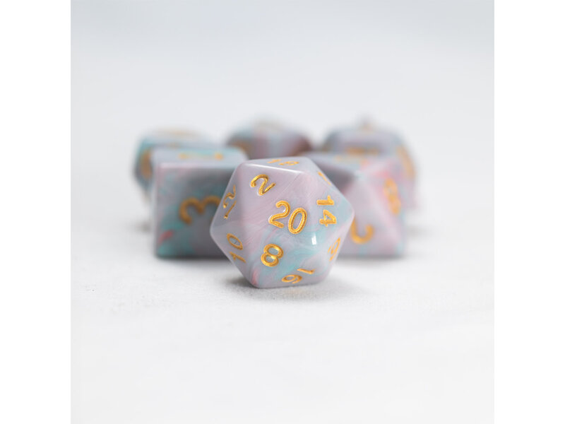 Sirius Dice Sirius Dice Polyhedral Pink Unicorn 7-die Set