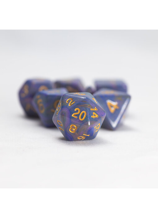 Sirius Dice Polyhedral Purple Unicorn 7-die Set
