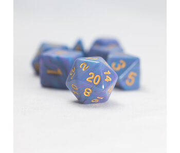 Sirius Dice Polyhedral Blue Unicorn 7-die Set