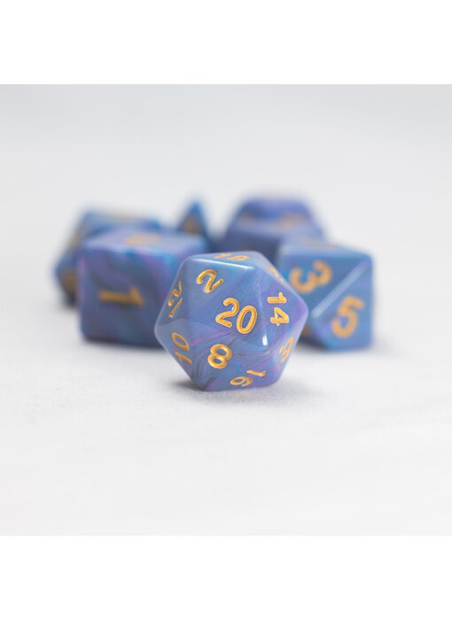 Sirius Dice Polyhedral Blue Unicorn 7-die Set