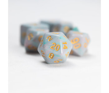 Sirius Dice Polyhedral Teal Unicorn 7-die Set