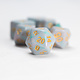 Sirius Dice Polyhedral Teal Unicorn 7-die Set
