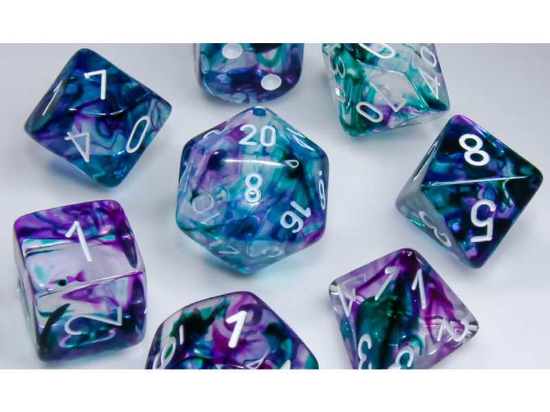 Chessex Nebula 7-die Set Polyhedral Fluorite/white