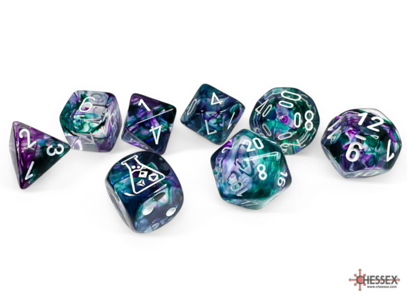 Chessex Nebula 7-die Set Polyhedral Fluorite/white