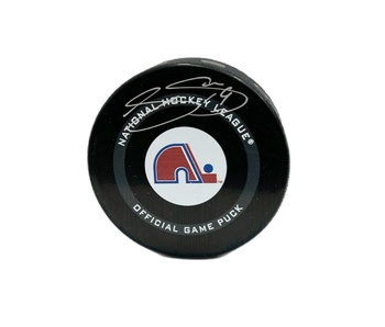 Joe Sakic Autographed Puck - Official Nordiques