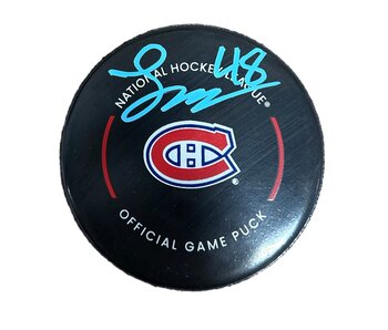 Lane Hutson Autographed Puck - Official